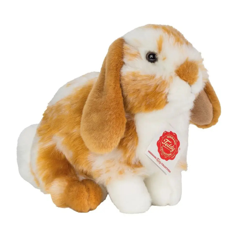 Teddy Hermann Hase sitzend, hellbraun/weiß gescheckt, 20 cm
