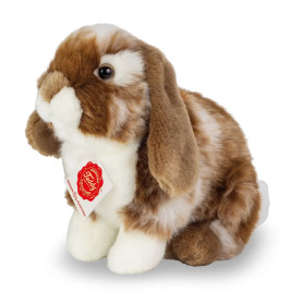 Teddy Hermann Hase sitzend, dunkelbraun/weiß gescheckt, 20 cm