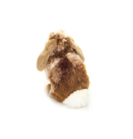 Teddy Hermann Hase sitzend, dunkelbraun/weiß gescheckt, 20 cm