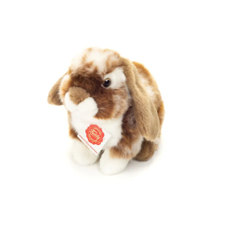 Teddy Hermann Hase sitzend, dunkelbraun/weiß gescheckt, 20 cm
