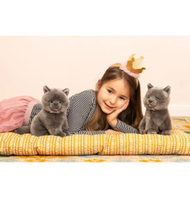 Teddy Hermann Kartäuser Katze sitzend, 20 cm