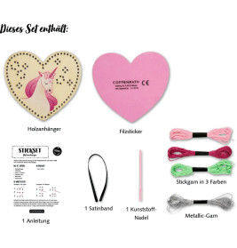 Sticken auf Holzanhängern - Drache / Einhorn