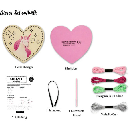 Sticken auf Holzanhängern - Drache / Einhorn