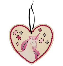 Sticken auf Holzanhängern - Drache / Einhorn