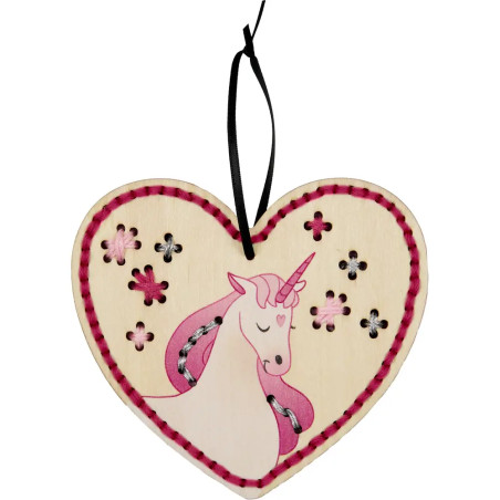 Sticken auf Holzanhängern - Drache / Einhorn