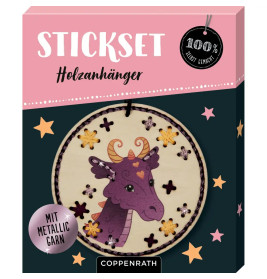 Sticken auf Holzanhängern - Drache / Einhorn