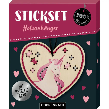 Sticken auf Holzanhängern - Drache / Einhorn