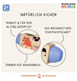 Holz-Dreh-Puzzle - Hund, Katze, Schwein, Kuh