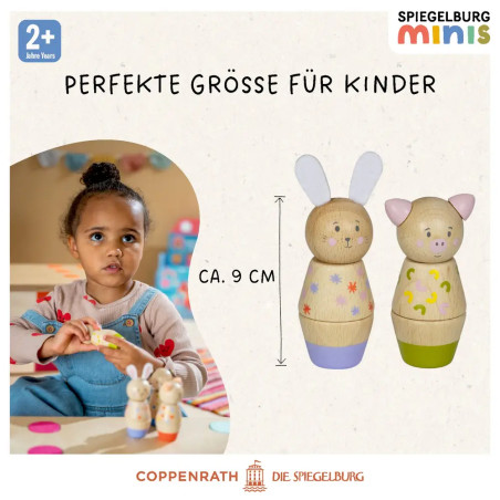 Holz-Schraubklötze - Hase, Hund, Katze, Schwein