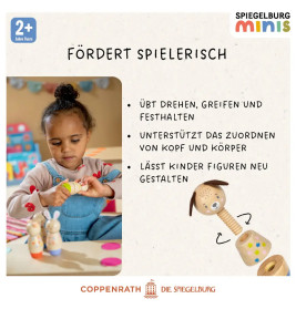 Holz-Schraubklötze - Hase, Hund, Katze, Schwein