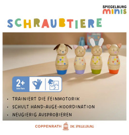 Holz-Schraubklötze - Hase, Hund, Katze, Schwein