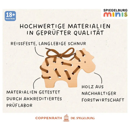 Fädelspiel - Pferd, Kuh, Schwein, Schaf