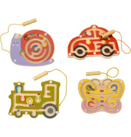 Magnetisches Kugel-Labyrinth - Schnecke, Schmetterling, Auto, Lok