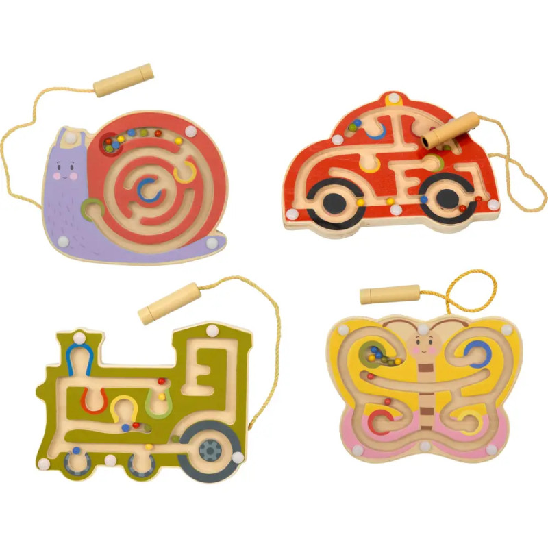 Magnetisches Kugel-Labyrinth - Schnecke, Schmetterling, Auto, Lok