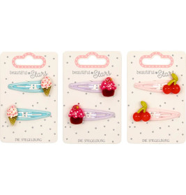 Haarclips - Eis, Kirsche, Muffin