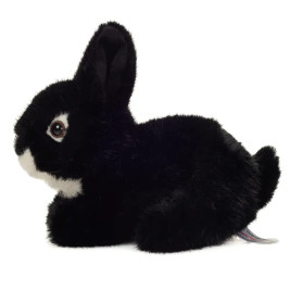 Teddy Hermann Hase sitzend schwarz 17 cm
