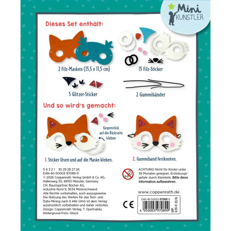 Mein kleines Bastelset: Filz-Masken - Fuchs / Eule