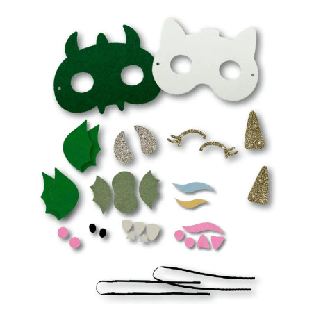 Mein kleines Bastelset: Filz-Masken - Einhorn / Drache