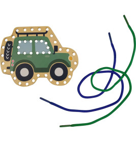 Mein kleines Bastelset: Fädel-Karten - Löwe / Jeep