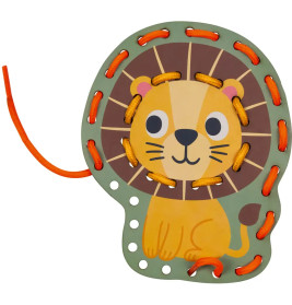 Mein kleines Bastelset: Fädel-Karten - Löwe / Jeep