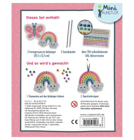 Mein kleines Bastelset: Diamond-Anhänger - Schmetterling / Regenbogen
