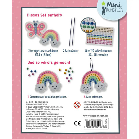 Mein kleines Bastelset: Diamond-Anhänger - Schmetterling / Regenbogen