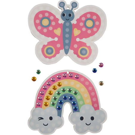 Mein kleines Bastelset: Diamond-Anhänger - Schmetterling / Regenbogen