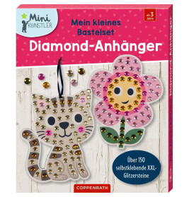 Mein kleines Bastelset: Diamond-Anhänger - Blume / Katze