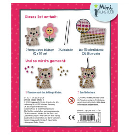 Mein kleines Bastelset: Diamond-Anhänger - Blume / Katze