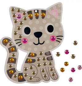 Mein kleines Bastelset: Diamond-Anhänger - Blume / Katze