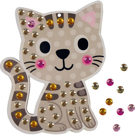 Mein kleines Bastelset: Diamond-Anhänger - Blume / Katze