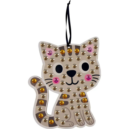 Mein kleines Bastelset: Diamond-Anhänger - Blume / Katze