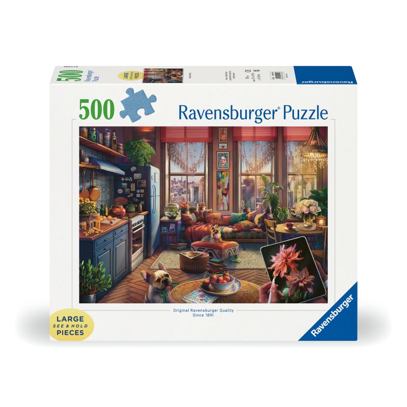 Ravensburger Puzzle 'Gemütliches Boho-Studio' – 500 große Teile für Premium Puzzlespaß