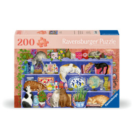 Puzzle Katzen im Regal 200 Teile XL
