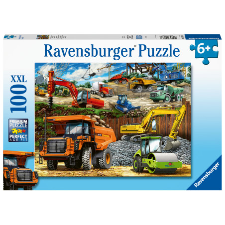 Ravensburger Puzzle Fahrzeuge auf der Baustelle | 100 XXL Teile | Ab 6 Jahre