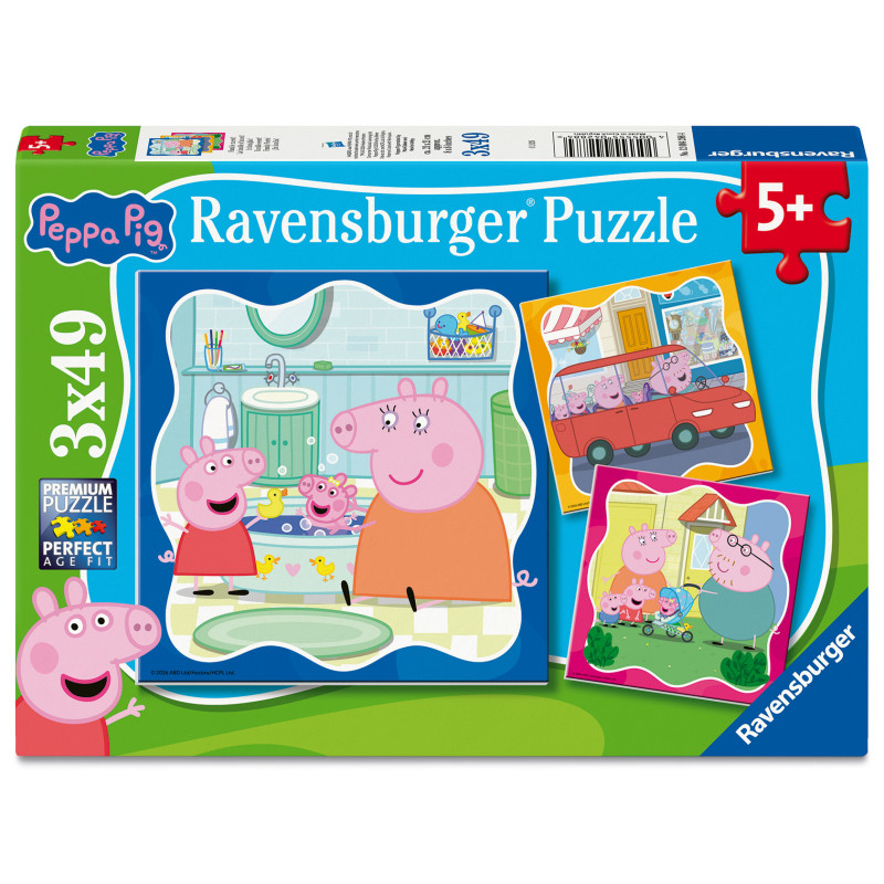 Ravensburger Puzzle "Peppa Pig" 3x49 Teile – Lernspaß für Fans ab 5 Jahren