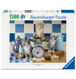 Ravensburger Puzzle Kätzchen in der Küche (1500 Teile) – Niedliche Tiermotive für Fans (12001708)