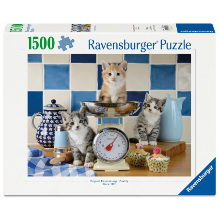 Ravensburger Puzzle Kätzchen in der Küche (1500 Teile) – Niedliche Tiermotive für Fans (12001708)