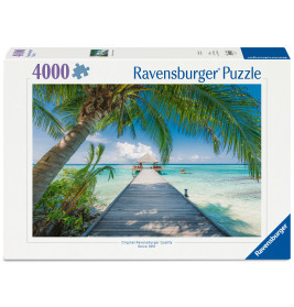 Ravensburger Puzzle Traumstrand Malediven (4000 Teile) – Luxus Puzzlespaß, Softclick (12001737)