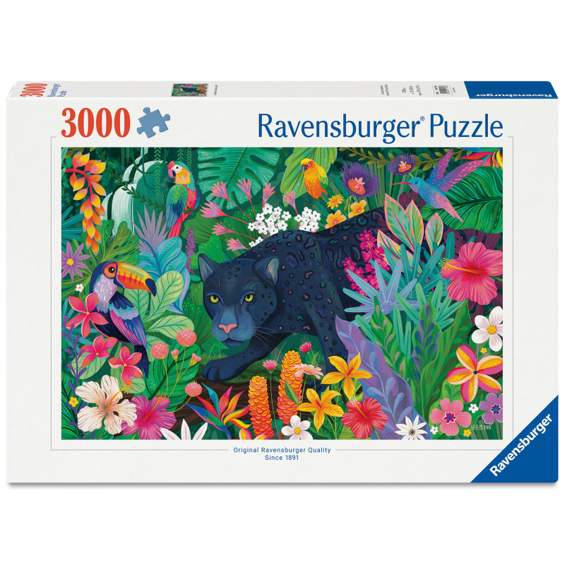 Ravensburger Puzzle Panther im blühenden Dschungel (3000 Teile) – Exotisches Tiermotiv (12001748)
