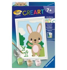 Ravensburger CreArt Malen nach Zahlen Kinder – Süßer Hase | Ab 7 Jahren