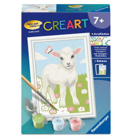 Ravensburger CreArt Malen nach Zahlen Kinder – Süßes Lämmchen | Ab 7 Jahren