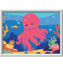 Ravensburger CreArt Malen nach Zahlen für Kinder – Neon Oktopus leuchtend ab 7 J.
