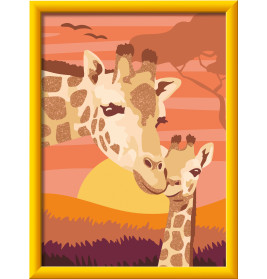 Ravensburger CreArt Malen nach Zahlen für Kinder – Giraffe mit Baby ab 7 J.