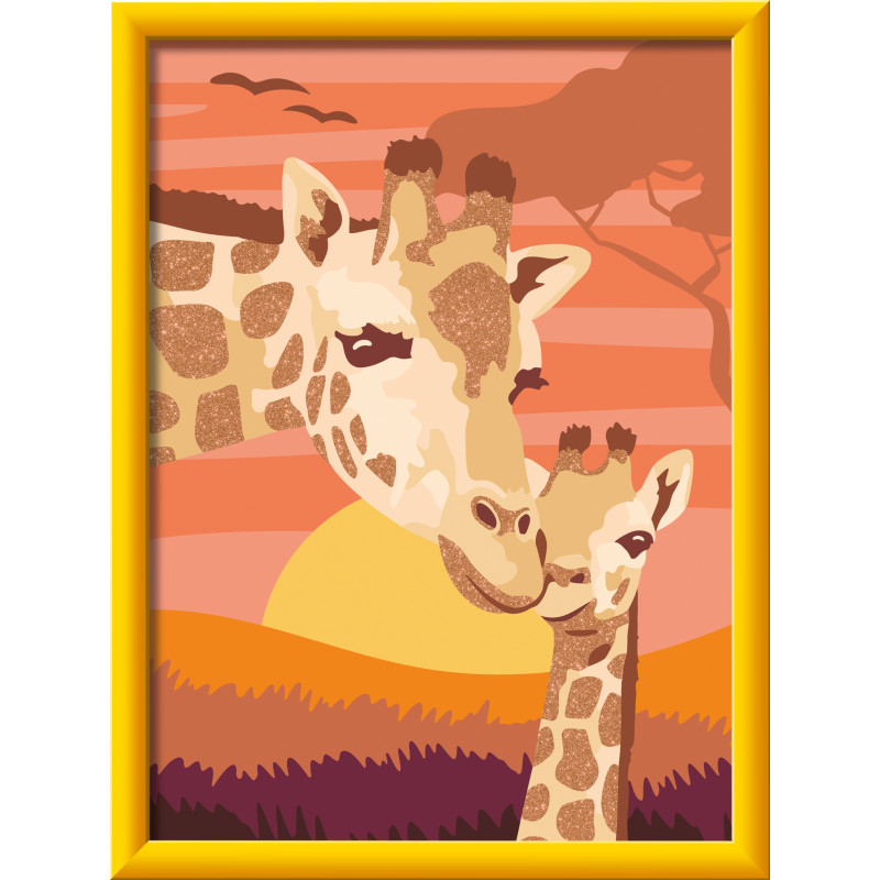 Ravensburger CreArt Malen nach Zahlen für Kinder – Giraffe mit Baby ab 7 J.