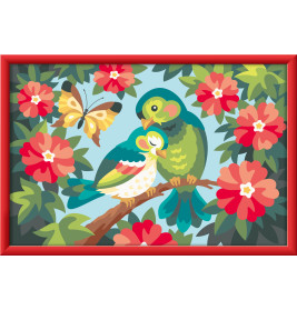 Ravensburger CreArt Malen nach Zahlen für Kinder – Bunte Vögel Motiv ab 7 J.