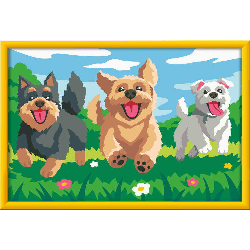 Ravensburger CreArt Malen nach Zahlen für Kinder – Pfotenfreunde Motiv ab 7 J.