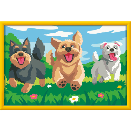 Ravensburger CreArt Malen nach Zahlen für Kinder – Pfotenfreunde Motiv ab 7 J.