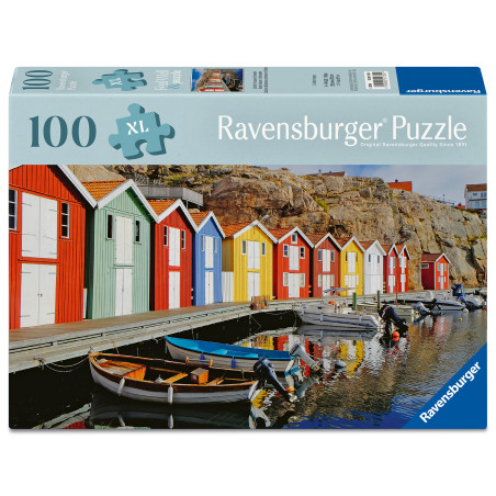 Ravensburger Puzzle Bunte Häuser in Schweden – 100 Teile ab 6 Jahren