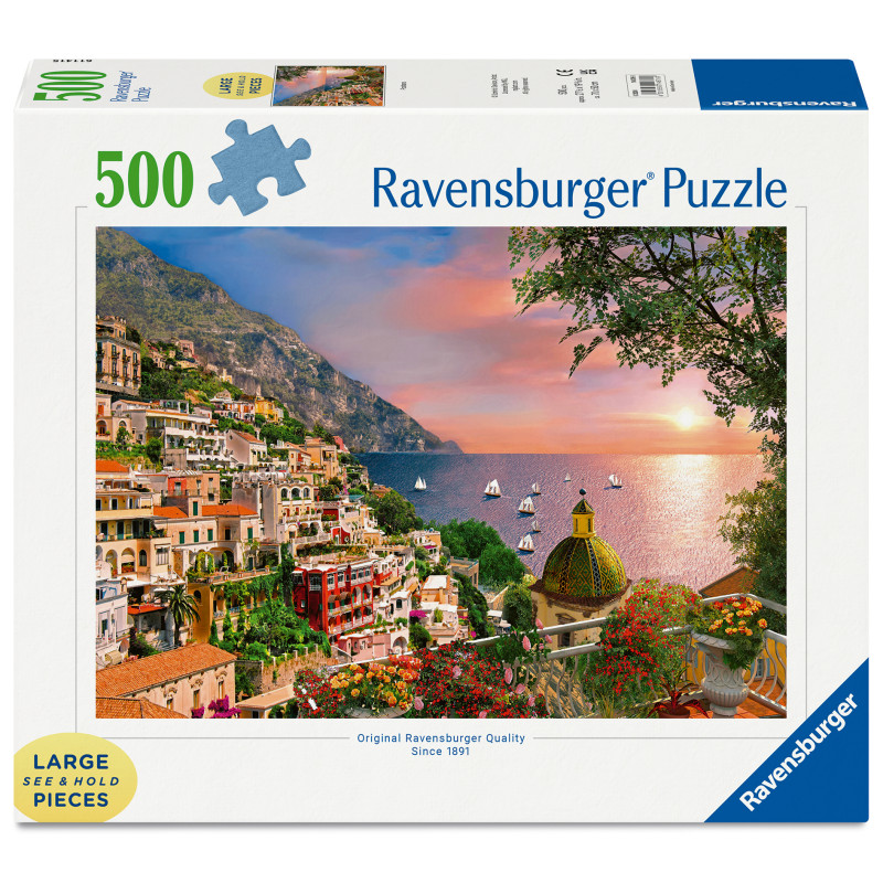 Ravensburger Puzzle Positano – 500 große Teile | Malerische Amalfiküste | Entspannung ab 12 J.